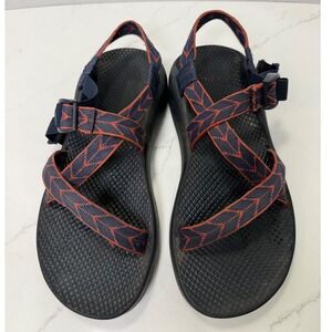 Chaco Z1 Classic Sandals Womens 9 Navy Blue Red Geometric Strappy Sandals